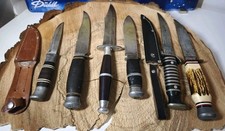 Sammlung vintage 6 x Jagdmesser Hirschhorn / Leder Messer Konvolut Solingen