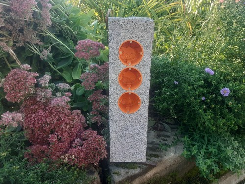Gartensteckdose granit stele - gartensteckdose,