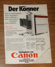 Seltene Werbung CANON NP 400 - Der schnellste Kopierer - Der Könner 1981