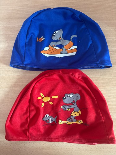 Badekappe blau und rot - , mit