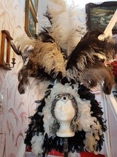 Travestie Komplettkostüm Kopfschmuck BIG Silber Weiss UNIKAT