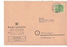 Berlin Brief - o 1950 - Hedwigshütte Kohle Koks Werke AG Berlin