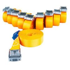 10x Spanngurt Klemmschloss 3m lang 25mm breit 250 kg daN orange Zurrgurte DIN EN