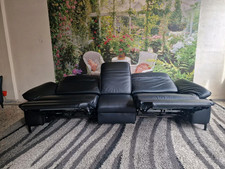 Polinova 4-Sitzer N2920 Echtleder Vivre schwarz, 2x motorische Relaxsitze