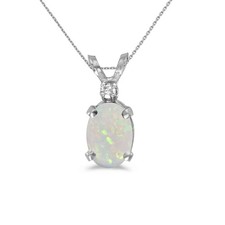 LXR 14k Weißgold Oval Opal