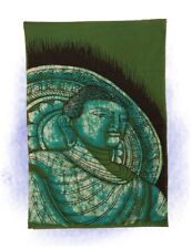 Wandbehang Tuch Grüntöne 100% Baumwolle Motivtuch Buddha Büste 80 x 55cm Grünton
