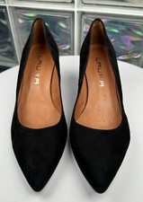 Si by Sinela Laura Pumps Damen Schuhe mit Absatz Gr. 38 Rauleder Schwarz