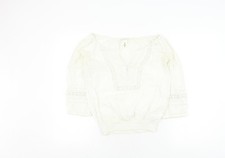 Weiße Bohemian Damenbluse von