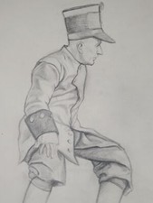 Alte Bleistiftzeichnung auf