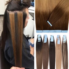 Invisible Tape Extensions 100% Remy Echthaar Tape Haarverlangerung Skin Tressen