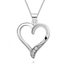 Damen Halskette Zirkonia Herz
