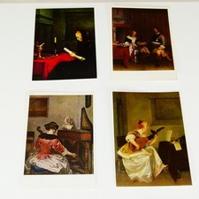 4 Kunstkarten - Gerard Terborch - Ältere Postkarten, vmtl 60er Jahre