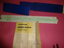 orginal DDR  Rechenschieber Mono Rietz  Rechenstab Selten mit Anleitung
