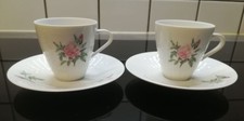 Hutschenreuther Selb Exzellent Rosita 2 Kaffeetassen 2 Unterteller Porzellan