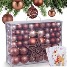 Weihnachtskugeln Christbaum Kugeln 128 teiliges Set Box Weihnachts Schmuck Deko