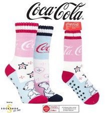 Damen 2 Paar Coca Cola Love Eisbär Pantoffelsocken