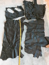 Leder Haut Stücke aufgetrennte Kleidung z. Basteln Schwarz unterschiedliche Maße