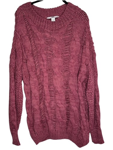 Pullover zopfmuster rosa - dp,