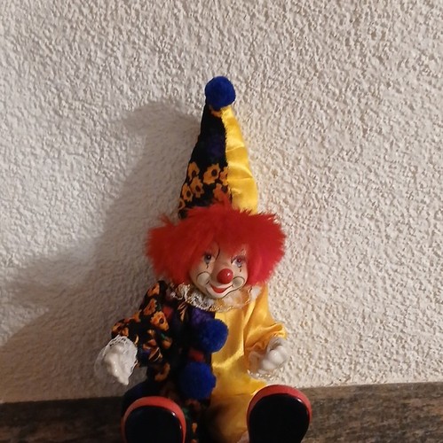 Clown porzellanpuppe rote - clown,