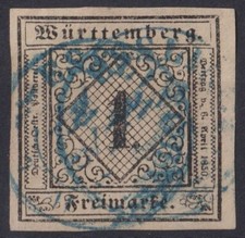 Württemberg 1 a - mi.nr.1, gest