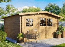 Gartenhaus 4x4m Holz natur