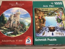 2 Schmidt Puzzle - Thomas Kinkade-Ritterburg - Jacek Yerka-Jahreszeiten 2 x 1000