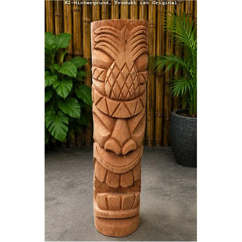 Tiki figur aus kokosnuss holz - figur, kokosnuss-holz
