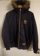 Adidas Chile 62 Herbst Winter Jacke Herren gr. M Damen Unisex Schwarz Gold Fell