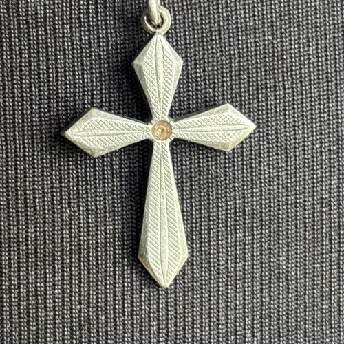 Anhänger kreuz art deco - kreuz,
