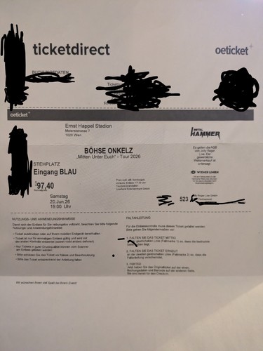 Böhse onkelz konzertkarte - onkelz,