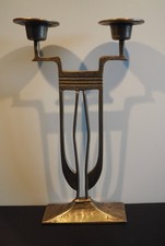 Kerzenleuchter Kerzenständer Art Deco Jugendstil Bauhaus Kandelab 2 flam H.35cm