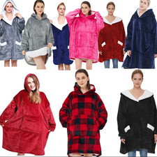 Sherpa Winter Hoodie Decke Kuscheldecke Sweatshirt Plüsch Pullover Unisex Winter