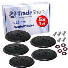 5x Schleifteller 225mm hart inkl. Schraube, Unterlegscheibe für Flex WSE 7 Vario