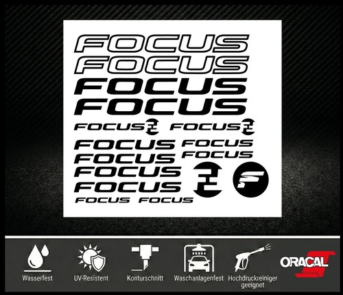 Focus aufkleber set schwarz - set,