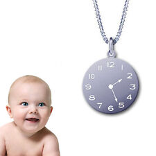 TAUF&GEBURTSUHR KETTE FÜR DAS KIND-ECHT SILBER 925-INKL.KETTE&GRAVUR