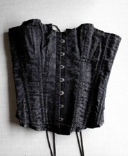 Damen Korsage XL Korsett Dessous Corsage schwarz Gothic Vollbrustkosett Sexy 