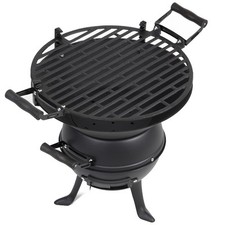 Grill Blech Master Grill Holzkohle mit Gussrost 35,5 cm Luftzugregler Party