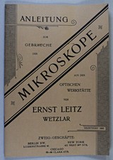 Original! Leica/Leitz Gebrauchsanleitung für Mikroskope 1902Datenblattvon1910 B1