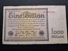Eine 1 Billion Mark 1923 Note