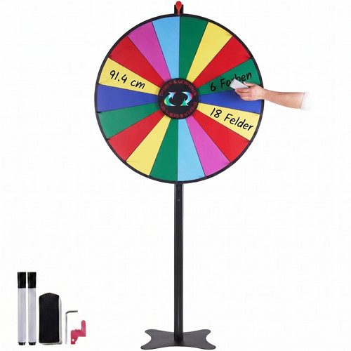 Glücksrad 91cm mit ständer - glücksrad,