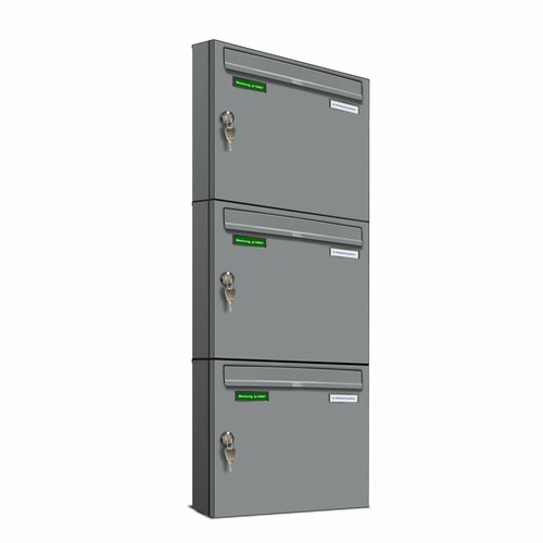 Basic 3er briefkasten ral 9006 - basic,