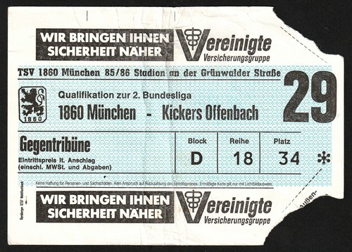 Ticket 1985 tsv 1860 - |,