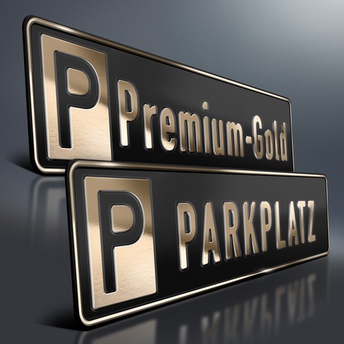Parkplatzschild premium gold - premium,