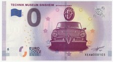 0 Euro Schein Deutschland, Technik Museum Sinsheim - Mythos Alfa Romeo, 2019-5