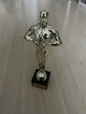 Hollywood Award Trophy Replika  goldfarben mit Schrift: „Du Bist Das Beste…….“
