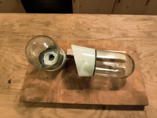 Alte glaskolben lampe keramik - alte,