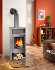 Kaminofen Justus Island Aqua wasserf. raumunabh. Speckst. grau 10kW