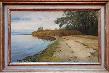 Franz Seebauer 1913 - 2012 Münchner Schule Chiemseemaler Chiemseeufer 40 x 60 cm