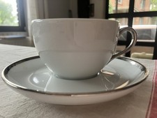 pillivuyt Tasse weiß mit Platin Silber Rand 