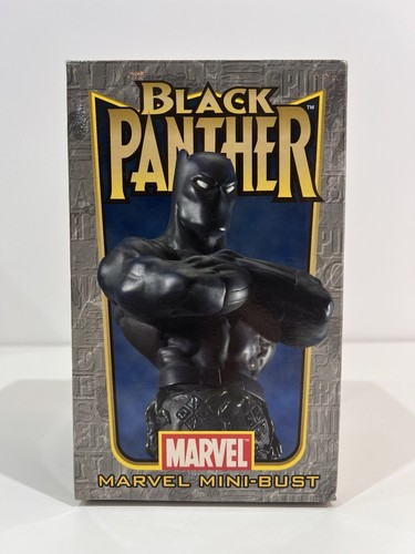 Black panther bust statue - black,
